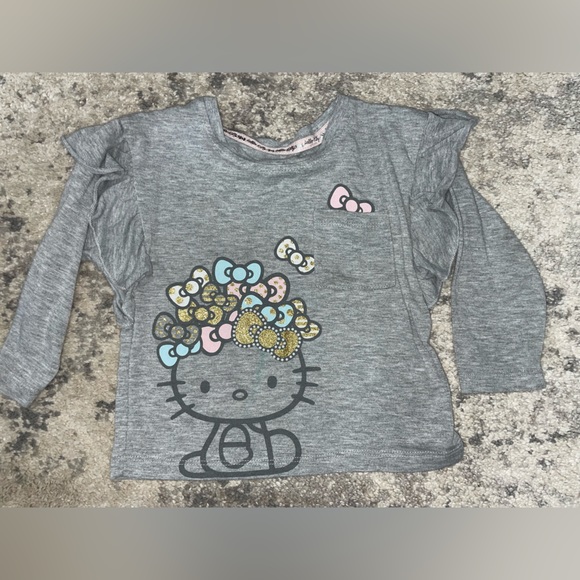 Hello Kitty! 2 Piece Set Ruffle Top & Skirt w faux leather trim girls sz 2T Rare - Picture 5 of 13